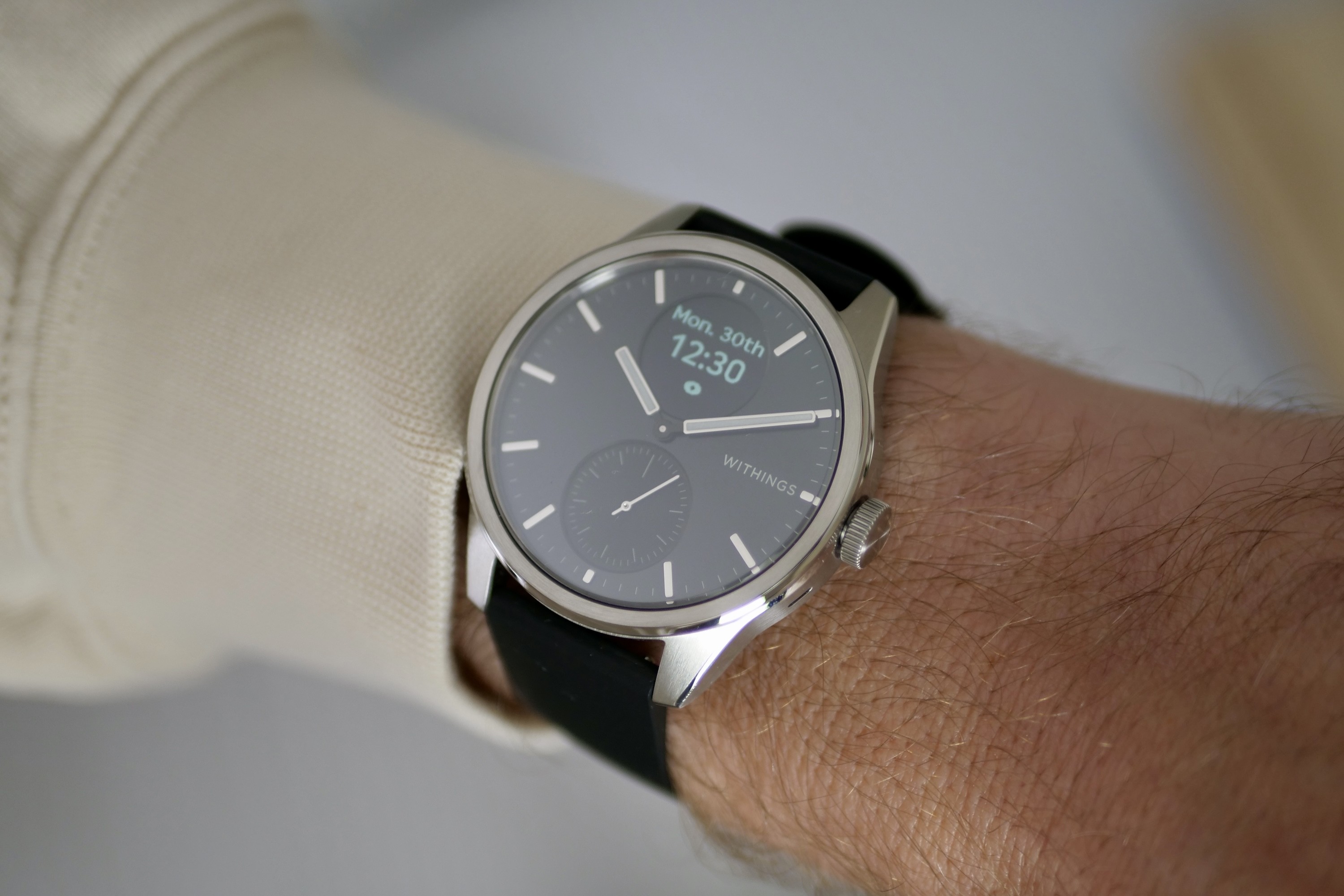 Wrist wearing Withings ScanWatch 2.