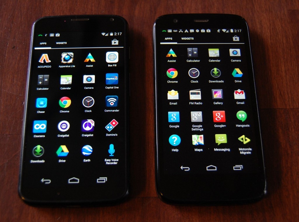 Moto G vs. Moto X Screen Comparison